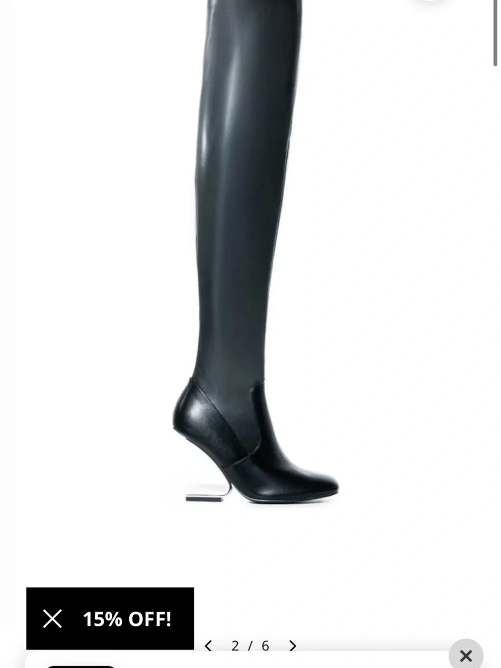 Over-the-Knee Black Stretch Leather Boots - Women